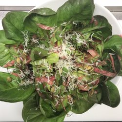 Butterhead lettuce, pickled watermelon radish, micro sorrel, fennel fronds, pepita seeds blackberry brandy vinaigrette, grana padano cheese.