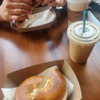Norma’s - Bagel w cream cheese and iced latte - Coffee & Tea Near Me - Wappingers Falls, New York