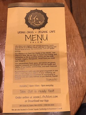 Menu photo 4 Life Alive Organic Cafe Salem Salem, MA Menu photo 4 Life Alive Organic Cafe Salem Salem, MA