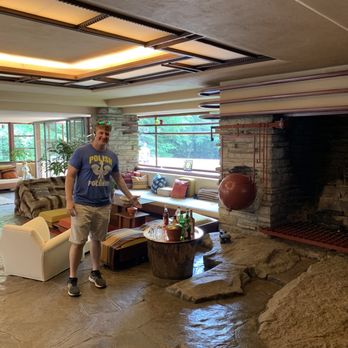Fallingwater - Interior living room - Landmarks & Historical Buildings Near Me - Mill Run, Pennsylvania