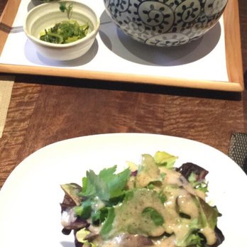 Cha-An - Salmon toast (bottom) and tofu donburi (top) - Japanese Near Me - New York, New York Cha-An - Salmon toast (bottom) and tofu donburi (top) - Japanese Near Me - New York, New York