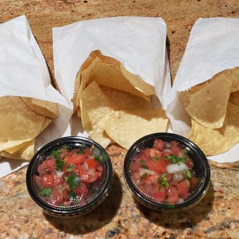 Chronic Tacos - Bags of chips with pico de gallo - Mexican Near Me - Hesperia, California