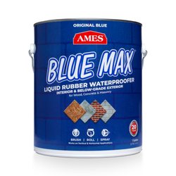 Ames Research Laboratories - Blue Max Regular Grade Liquid Rubber Waterproofer. Used on Interior & Exterior Surfaces to stop water leaks.