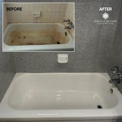 Miracle Method - Bathtub and tile surround refinishing gave new life to this bathroom!