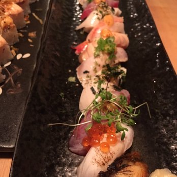 Saku Sushi - Close up of the aburi assorted sushi. - Sushi Bars Near Me - Toronto, Ontario Saku Sushi - Close up of the aburi assorted sushi. - Sushi Bars Near Me - Toronto, Ontario