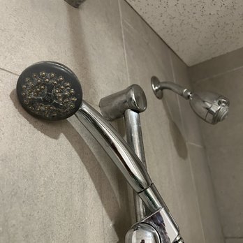 Embassy Suites by Hilton Boca Raton - Shower trickled water and forget the crusty filthy hand held shower head. - Hotels Near Me - Boca Raton, Florida Embassy Suites by Hilton Boca Raton - Shower trickled water and forget the crusty filthy hand held shower head. - Hotels Near Me - Boca Raton, Florida
