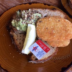 The Loose Moose - Smashed avo on sourdough and hash browns. #nomnom