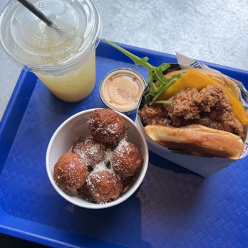 Butterbird - Super fly chicken sandwich, truffle tater tot's, and pineapple lemonade - Salad Near Me - Watertown, Massachusetts