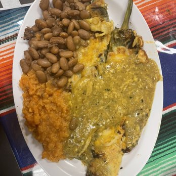 Mona’s Kitchen - Green Chile Relleno rice and beans - Mexican Near Me - Anthony, Texas Mona’s Kitchen - Green Chile Relleno rice and beans - Mexican Near Me - Anthony, Texas