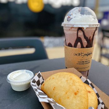 Vfingers - a cup of milkshake and a cookie - Venezuelan Near Me - Katy, Texas