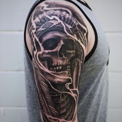 Native American skull tattoo!