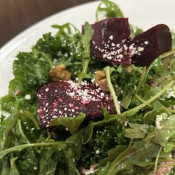 CH Fields Craft Kitchen - Beet salad, small for a dinner salad, peppering of feta, and 30 min to come out...