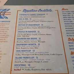 Drink menu Drink menu