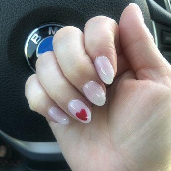 Long Beach Nails & Spa - Pink and white ombré dip powder and a heart for Valentine's Day - Nail Salons Near Me - Long Beach, California Long Beach Nails & Spa - Pink and white ombré dip powder and a heart for Valentine's Day - Nail Salons Near Me - Long Beach, California