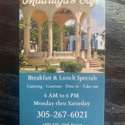 Madruga's Cafe Card