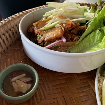 Sun and Moon - Ya Yum Moo and Goong Salad Pork Belly + prawn with Apple slices! - Thai Near Me - San Francisco, California Sun and Moon - Ya Yum Moo and Goong Salad Pork Belly + prawn with Apple slices! - Thai Near Me - San Francisco, California
