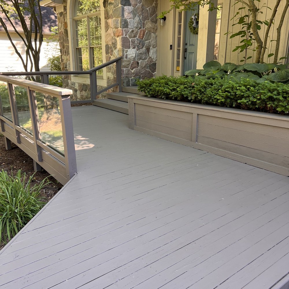Affordable Painting and Repairs - Painted this deck and restored rotted wood throughout the deck - Painters Near Me - West Bloomfield, Michigan Affordable Painting and Repairs - Painted this deck and restored rotted wood throughout the deck - Painters Near Me - West Bloomfield, Michigan
