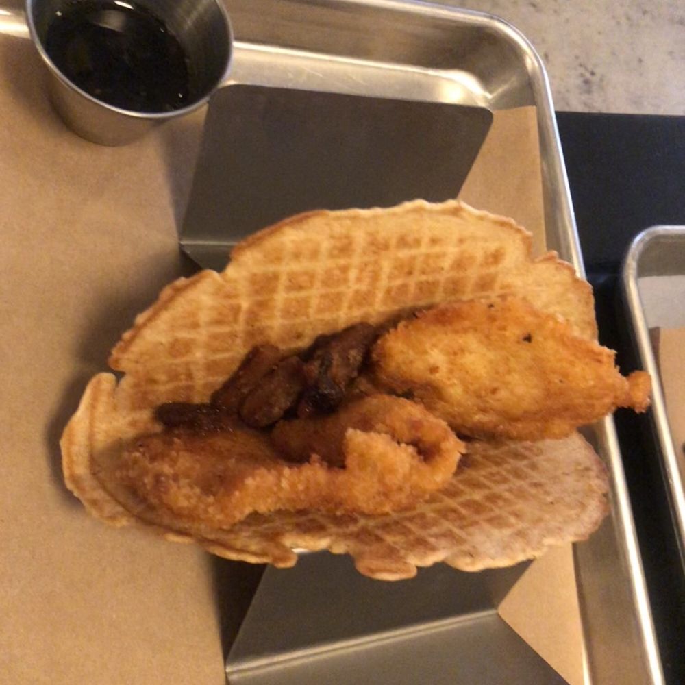 TAQ - Fried chicken and waffles taco- Delicious! - Tacos Near Me - New York, New York