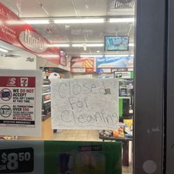 Hand written closed for cleaning sign