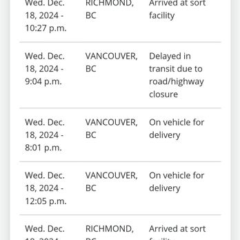 Purolator - They trierd to deliver twice and failed twice. Why? - Shipping Centers Near Me - Richmond, British Columbia