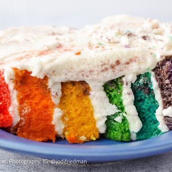 Sully and Vanilla - a slice of rainbow cake - Desserts Near Me Sully and Vanilla - a slice of rainbow cake - Desserts Near Me