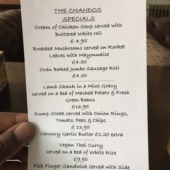 The Chandos - Specials menu - Pubs Near Me - London, XGL The Chandos - Specials menu - Pubs Near Me - London, XGL