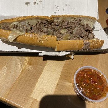 Cleavers - Philly cheesesteak with red peppers and white American cheese - Cheesesteaks Near Me - Philadelphia, Pennsylvania Cleavers - Philly cheesesteak with red peppers and white American cheese - Cheesesteaks Near Me - Philadelphia, Pennsylvania