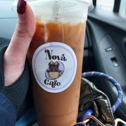 Nova Cafe - Medium iced decaf oat milk
