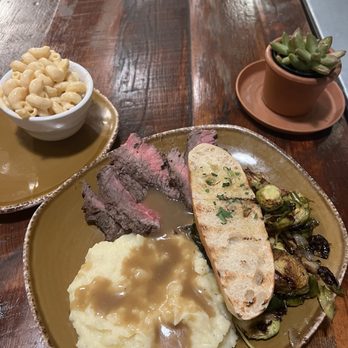 Urban Plates - Mashed Organic Potatoes W. Gravy /Roasted Brussels Sprouts W. Balsamic Glaze / Macaroni & Cheese /Grilled Grass Fed Steak - New American Near Me - Brea, California Urban Plates - Mashed Organic Potatoes W. Gravy /Roasted Brussels Sprouts W. Balsamic Glaze / Macaroni & Cheese /Grilled Grass Fed Steak - New American Near Me - Brea, California