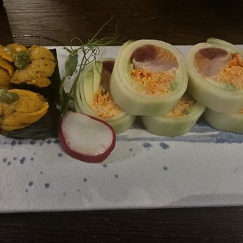 Go Fish - Uni and Rainbow Naruto Low Carb Roll - Japanese Near Me - Denver, Colorado Go Fish - Uni and Rainbow Naruto Low Carb Roll - Japanese Near Me - Denver, Colorado
