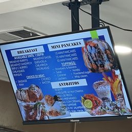 Menu with no prices listed Menu with no prices listed