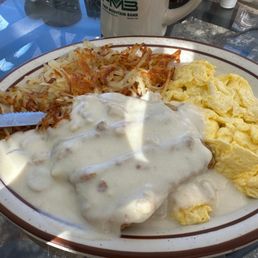 Chicken fried steak and eggs with hashbrowns ($15.75) Chicken fried steak and eggs with hashbrowns ($15.75)