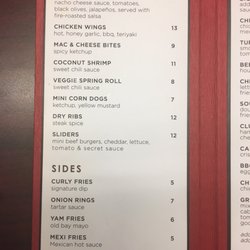 Nova Bar - Menu March 2020
