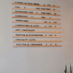 Beverage menu