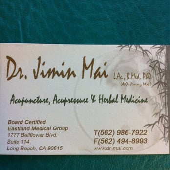 Jimin Mai - Great doctor. :) Jed - Acupuncture Near Me - Long Beach, California Jimin Mai - Great doctor. :) Jed - Acupuncture Near Me - Long Beach, California