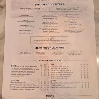 Bottiglia - 12/25/25 (Lunch/Dinner): Drinks Menu - Italian Near Me - Henderson, Nevada