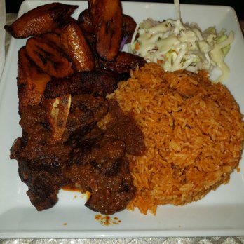 The Mukase - Mama G special (jollof, plantain, goat stew, coleslaw) - African Near Me - Chicago, Illinois