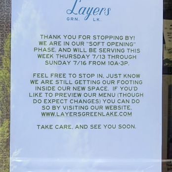 Layers Green Lake - Posted outside (7/13/23) - Beer, Wine & Spirits Near Me - Seattle, Washington Layers Green Lake - Posted outside (7/13/23) - Beer, Wine & Spirits Near Me - Seattle, Washington