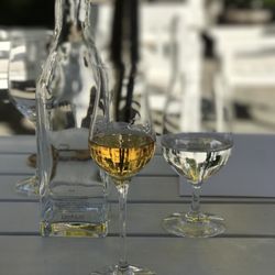 Falsled Kro - Scotch and bubble water in the patio