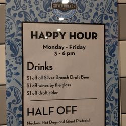 Silver Branch Brewing Company - Happy hour menu