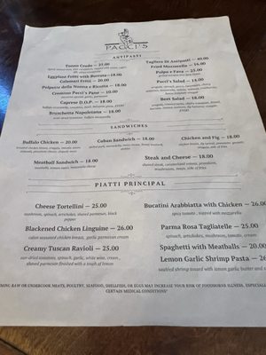 Menu photo 1 Pacci’s Washington, DC, DC
