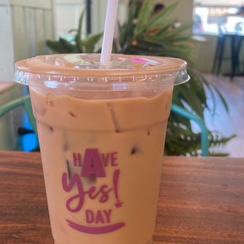 YES! Cafe - Iced latte with oat milk. - Breakfast & Brunch Near Me - Miami Beach, Florida YES! Cafe - Iced latte with oat milk. - Breakfast & Brunch Near Me - Miami Beach, Florida