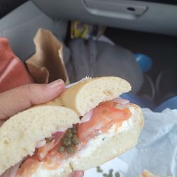 Bite the Bagel Deli Cafe - Lox and cream cheese sandwich