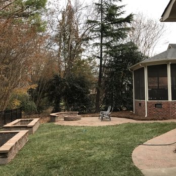 Wise Cut Landscaping - a brick patio with raised planters - Landscaping Near Me - Kannapolis, North Carolina Wise Cut Landscaping - a brick patio with raised planters - Landscaping Near Me - Kannapolis, North Carolina
