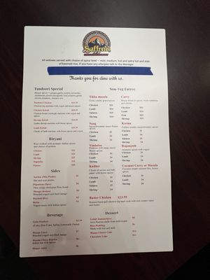 Menu photo 2 Saffron Indian Restaurant Jackson, WY