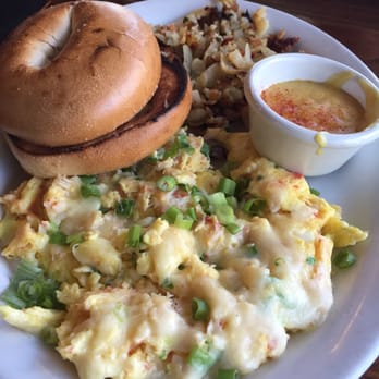 Stacks - crab scramble $15 with a burnt bagel ... - Breakfast & Brunch Near Me - Burlingame, California