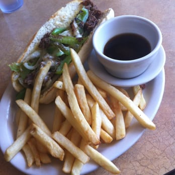 Summit Pancake House - Philly cheese steak sandwich with au ju - Breakfast & Brunch Near Me - Snoqualmie Pass, Washington Summit Pancake House - Philly cheese steak sandwich with au ju - Breakfast & Brunch Near Me - Snoqualmie Pass, Washington