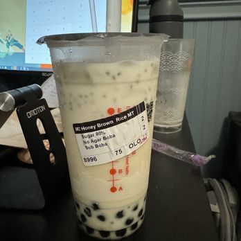 i-Tea - M2. Honey Brown Rice Milk Tea  Substitute agar for boba - Juice Bars & Smoothies Near Me - Castro Valley, California