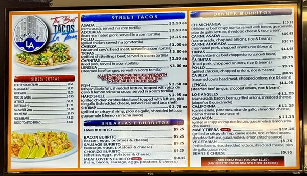Menu photo 2 Taqueria Los Angeles Peoria, AZ Menu photo 2 Taqueria Los Angeles Peoria, AZ
