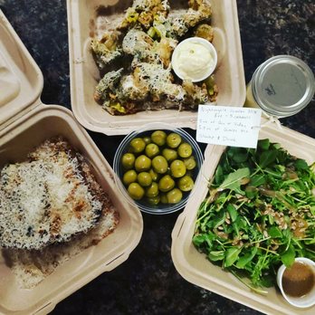 Nightingale - the vegetarian squash and spinach lasagna, arugula salad, olives, broccoli fritto,  gimlet mix - Cocktail Bars Near Me - Minneapolis, Minnesota